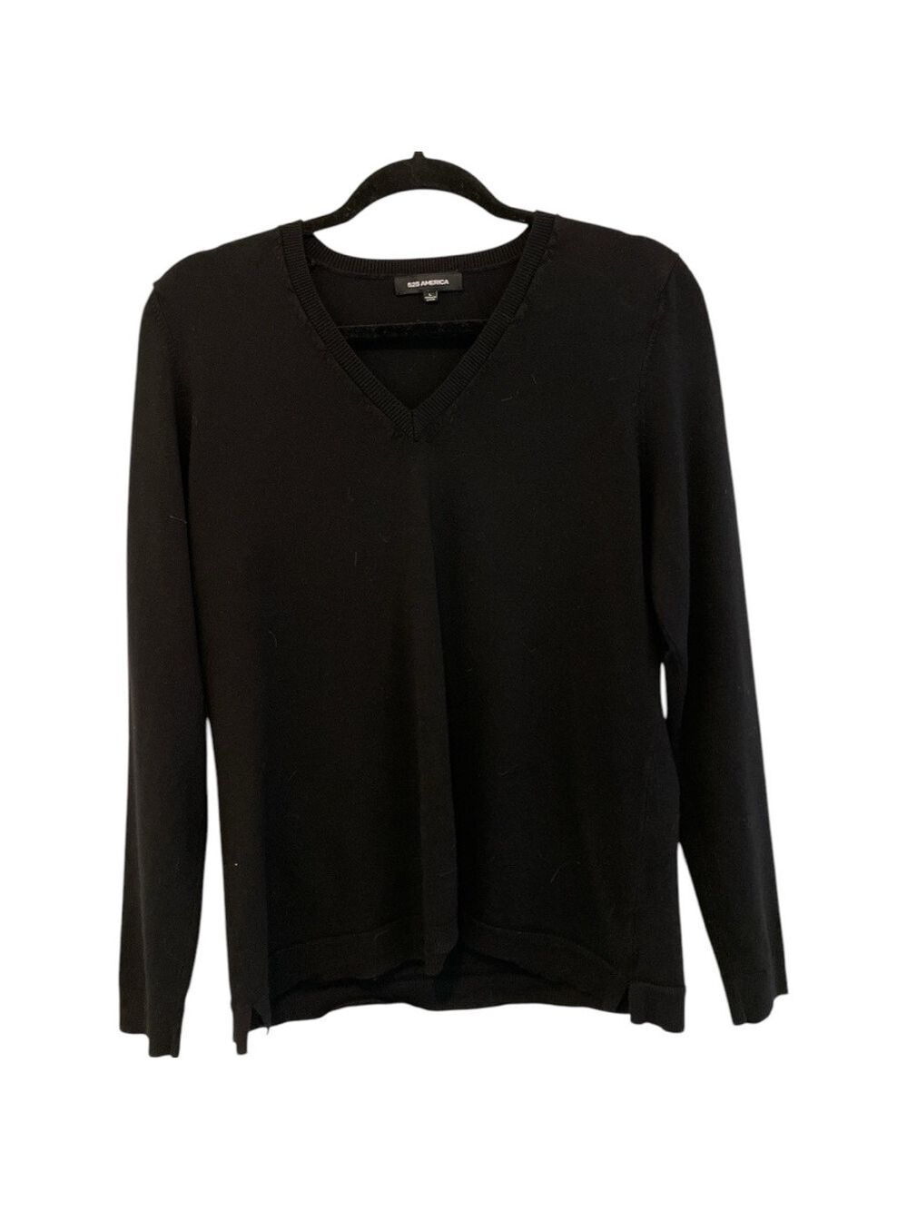 525 America Black V-Neck Sweater Size Large